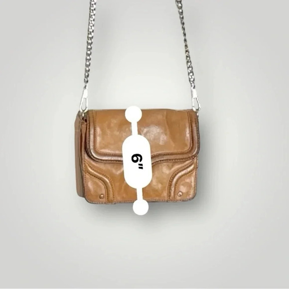 Rebecca Minkoff Mini Crossbody Purse Gold Hardware Chain Link Strap Caramel - Picture 15 of 16